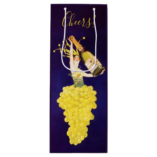Champagne Grapes  Wine Gift Bag Wijn Cadeautas (Voorkant)