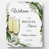 Champagne Greenery Bridal Welcome Sign Plaque Fotoplaat (Voorkant)