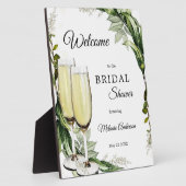 Champagne Greenery Bridal Welcome Sign Plaque Fotoplaat (Zijkant)
