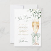 Champagne Greenery Thank You Card Bedankkaart (Voorkant)