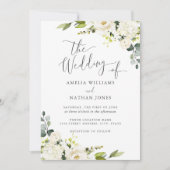 Champagne Groen Aquarel Blad Bruiloft Kaart (Voorkant)