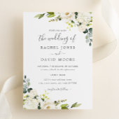 Champagne Groene Waterverf Bloemenbruiloft Kaart