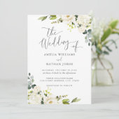 Champagne Groene Waterverf Leaf Wedding Kaart (Staand voorkant)