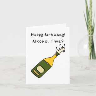 Champagne Happy Birthday Card Kaart