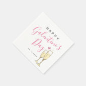 Champagne Happy Galentine's Day Servet (Hoek)