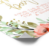 Champagne Hart Gouden Bruidscadeau Mimosa Bar Bord Poster (Hoek)