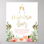 Champagne Hart Gouden Bruidsfeest Mimosa Bar Bord Poster (Voorkant)