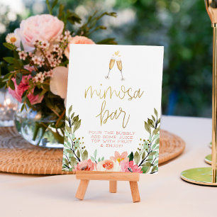Champagne Hart Gouden Bruidsfeest Mimosa Bar Bord Poster