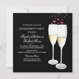 Champagne & Hart Verlovingsfeest Uitnodiging