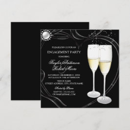 Champagne & Hart Verlovingsfeest Uitnodiging