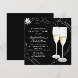 Champagne & Hart Verlovingsfeest Uitnodiging