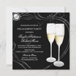 Champagne & Hart Verlovingsfeest Uitnodiging