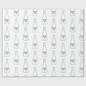 Champagne harten 21ste verjaardag bachelorette cadeaupapier (Vlak)