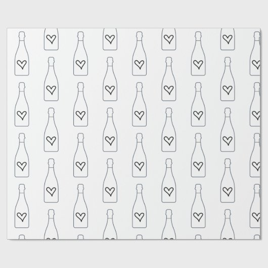 Champagne harten 21ste verjaardag bachelorette cadeaupapier (Vlak)