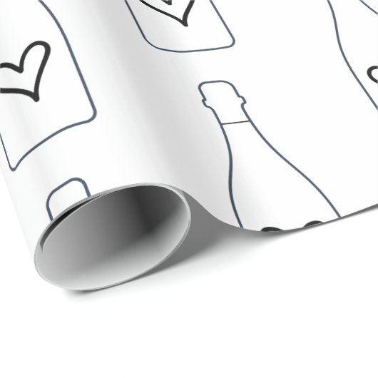 Champagne harten 21ste verjaardag bachelorette cadeaupapier (Rol Hoek)