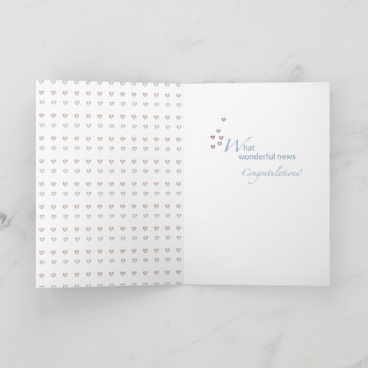 Champagne Hartjes Verloving Felicitaties Kaart (Binnen)