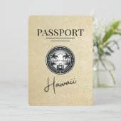 Champagne Hawaii Passport Bewaar de datum Save The Date (Staand voorkant)