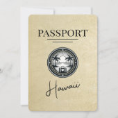 Champagne Hawaii Passport Bewaar de datum Save The Date (Voorkant)