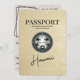 Champagne Hawaii Passport Bewaar de datum Save The Date