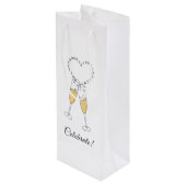 Champagne Heart Toast Wijn Cadeautas (Achterkant Gekanteld)