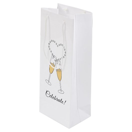 Champagne Heart Toast Wijn Cadeautas (Voorkant Gekanteld)