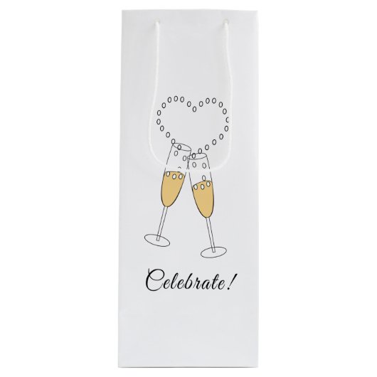 Champagne Heart Toast Wijn Cadeautas (Voorkant)