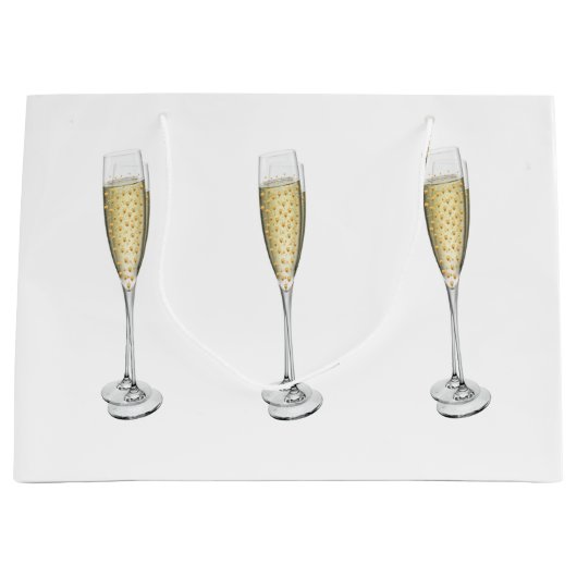 Champagne Hearts Gift Bag Groot Cadeauzakje (Voorkant)