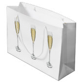 Champagne Hearts Gift Bag Groot Cadeauzakje (Achterkant Gekanteld)