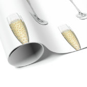 Champagne Hearts Gift Wrapping Paper Cadeaupapier (Rol Hoek)