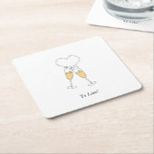 Champagne Hearts Kartonnen Onderzetters (Schuin)