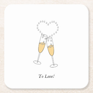 Champagne Hearts Kartonnen Onderzetters