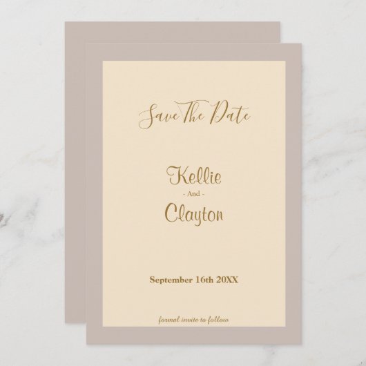 Champagne heeft de datum opgeslagen save the date (Voorkant / Achterkant)