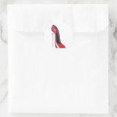 Champagne Heel Flute Red Stiletto Art Ronde Sticker (Tas)