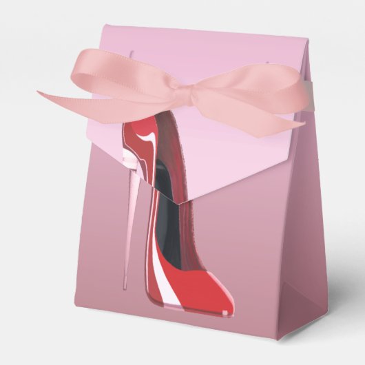 Champagne Heel Red Stiletto Schoen Favor Box Bedankdoosjes (Voorkant Zijde)