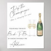 champagne - help de drukke bruid Adres Poster (Voorkant)