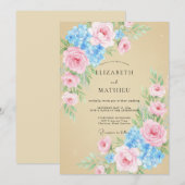 Champagne Hemel Hydrangea Eucalyptus Bruiloft Kaart (Voorkant / Achterkant)