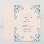 Champagne Hemel Loof Eucalyptus Bruiloft Kaart (Voorkant / Achterkant)
