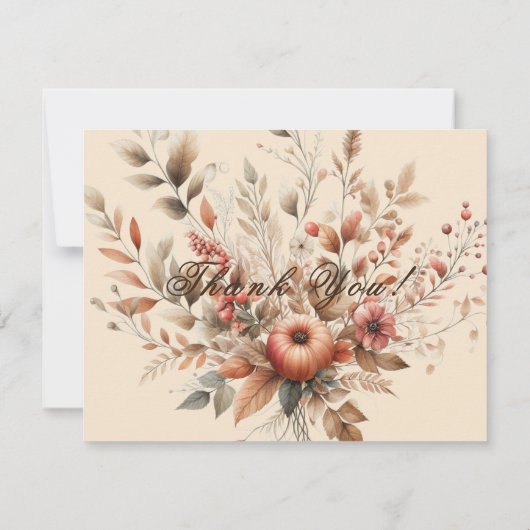 Champagne Herfst bruiloft Dankjewel Card Bedankkaart (Achterkant)