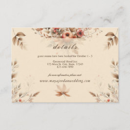Champagne Herfst Wedding Details Behuizing Kaart