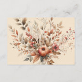 Champagne Herfst Wedding Details Behuizing Kaart (Achterkant)