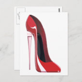 Champagne hiel rode stiletto shoe art briefkaart (Voorkant / Achterkant)