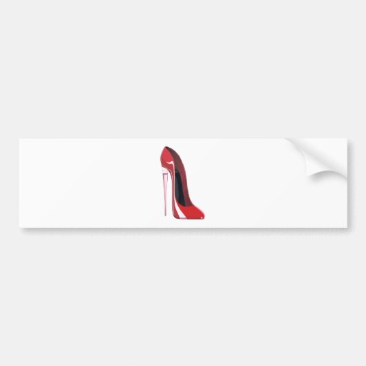 Champagne hiel rode stiletto shoe art bumpersticker (Voorkant)
