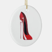 Champagne hiel rode stiletto shoe art keramisch ornament (Rechts)