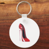 Champagne hiel rode stiletto shoe art sleutelhanger (Voorkant)