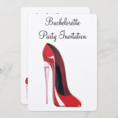 Champagne Hiel Stiletto Bachelorette Uitnodiging (Voorkant / Achterkant)