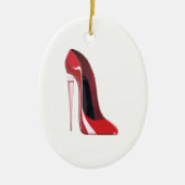 Champagne Hiel Stiletto Shoe Art Keramisch Ornament (Voorkant)
