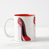 Champagne Hiel Stiletto Shoe Art Tweekleurige Koffiemok (Links)