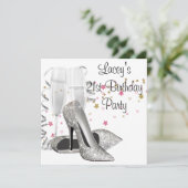 Champagne High Heels 21ste Verjaardagsfeest Kaart (Staand voorkant)
