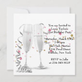 Champagne High Heels 21ste Verjaardagsfeest Kaart (Achterkant)