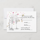 Champagne High Heels 21ste Verjaardagsfeest RSVP (Achterkant)